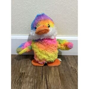 Dan Dee Chicken Dancing Musical  Plush RAINBOW COLORS Who Let The Ducks Out